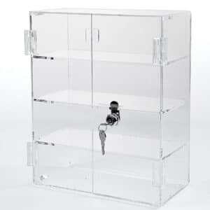 three shelf case
