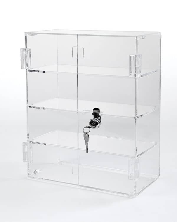 three shelf case