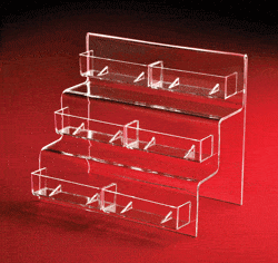 STCH6Red stairstep business card holder