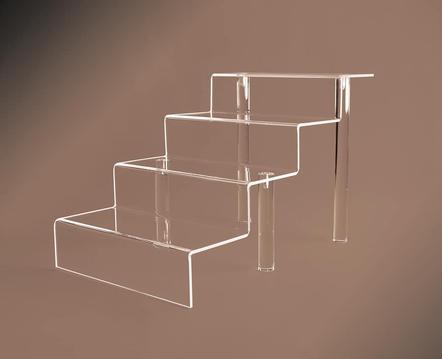 ST1235brown four step stairs with removeable legs