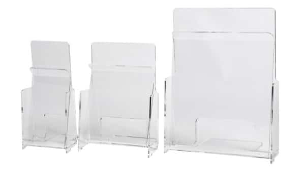 wall mounting hold down style brochure holders